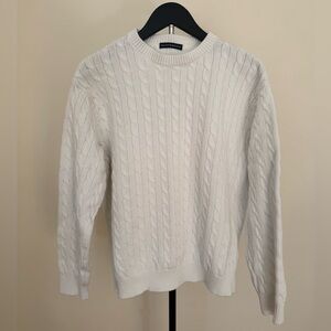 Brandy Melville White Cable Knit Oversized Sweater